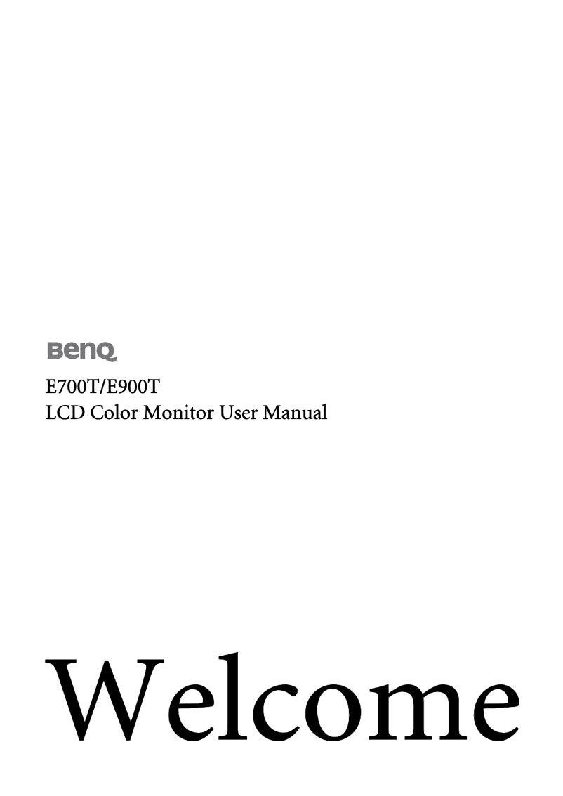 Page 1 de la notice Manuel utilisateur BenQ E900T