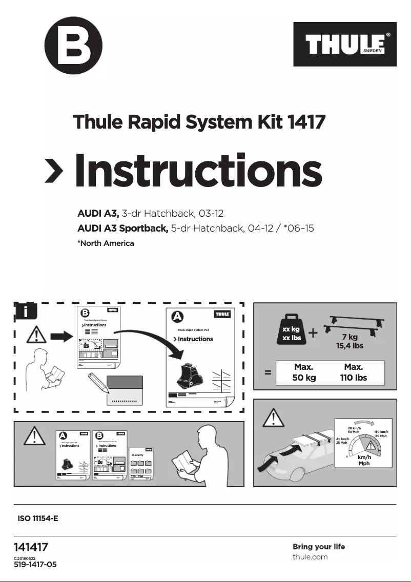 Page n°1 - Manuel utilisateur Thule Rapid System Kit 1417