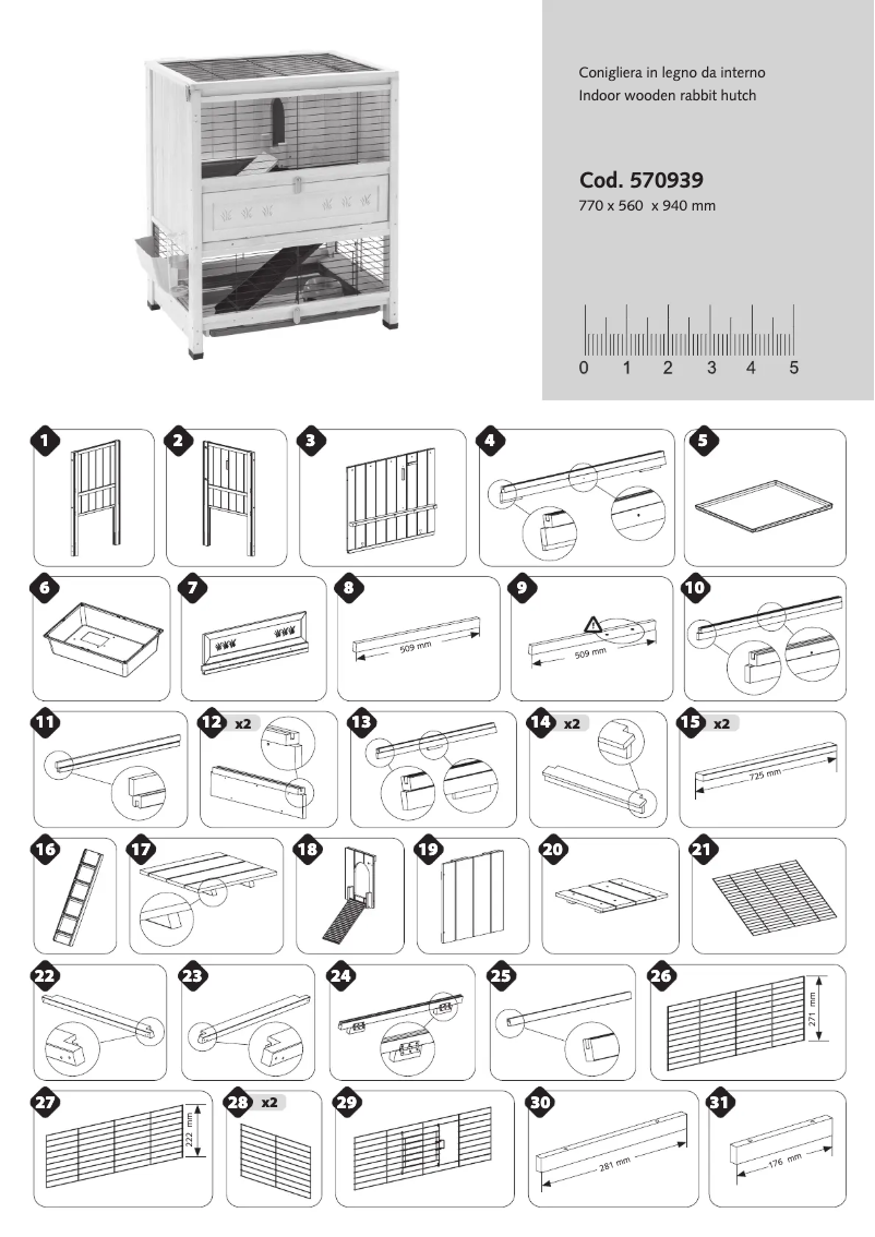 Page 1 de la notice Instructions / montage Ferplast Cottage Mini