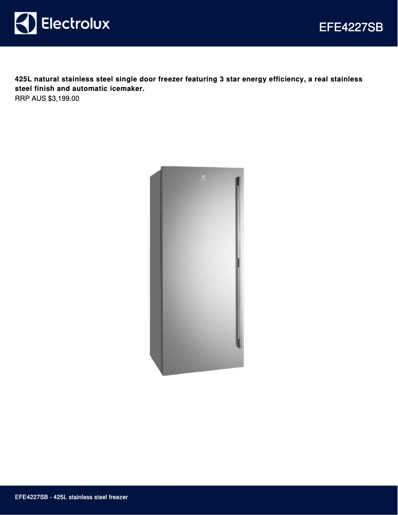 Image de la première page du manuel de l'appareil EFE4227SB