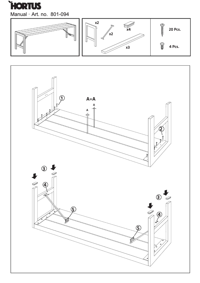 Page 1 de la notice Manuel utilisateur Hortus 801-094