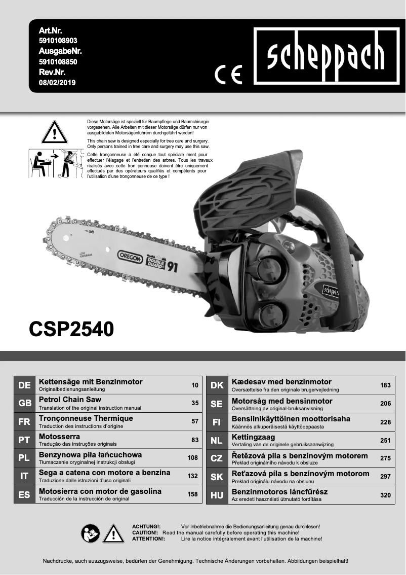 Image de la première page du manuel de l'appareil CSP2540