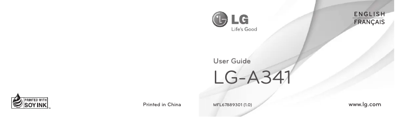 Page 1 de la notice Manuel utilisateur LG A341PP