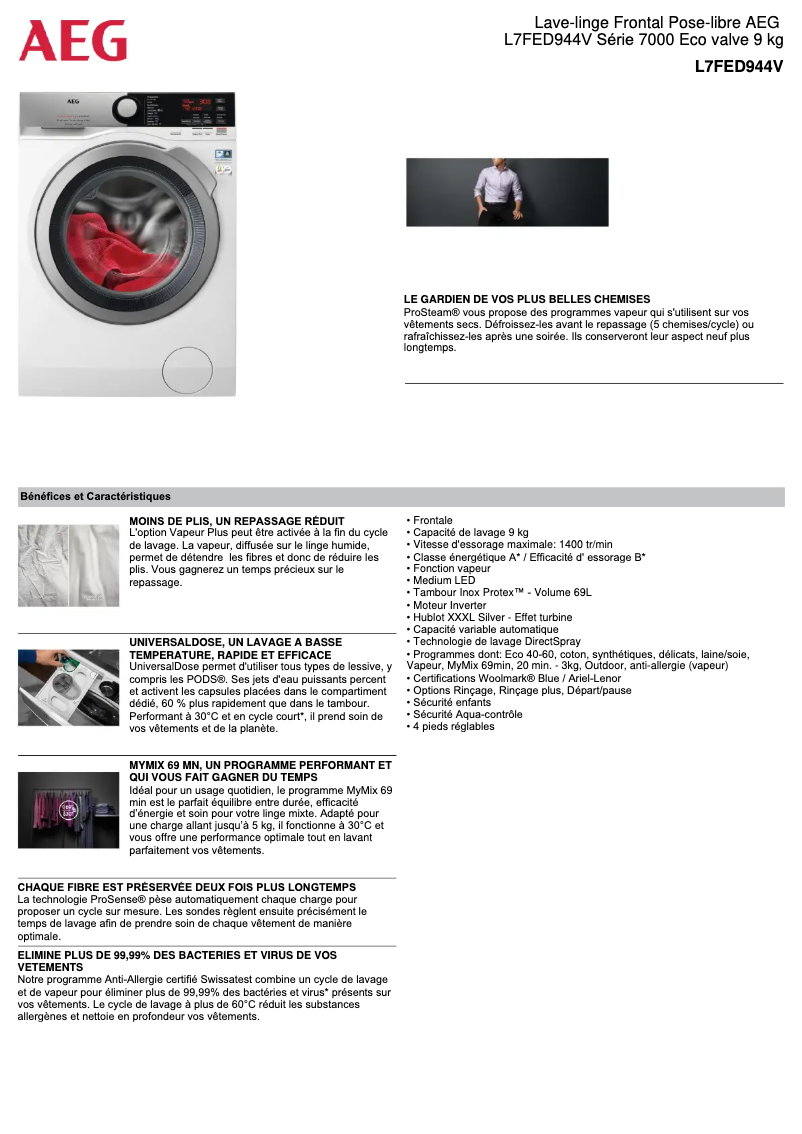 Imagen de la primera página del manual del dispositivo L7FED944V