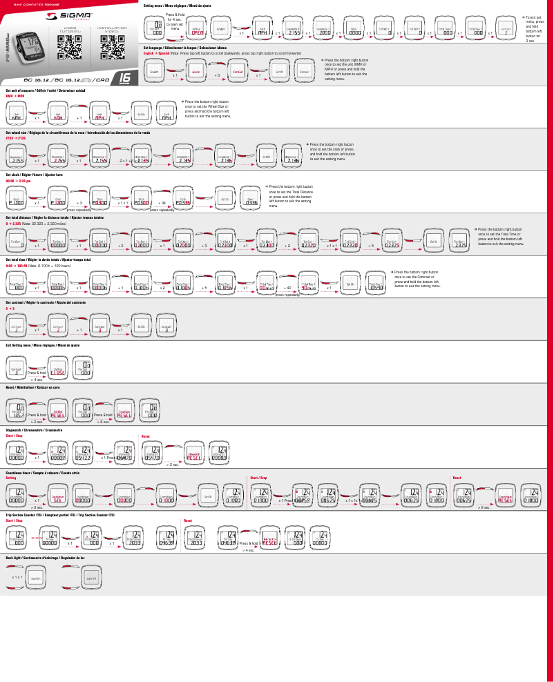 Page 1 de la notice Manuel utilisateur Sigma BC 16.12