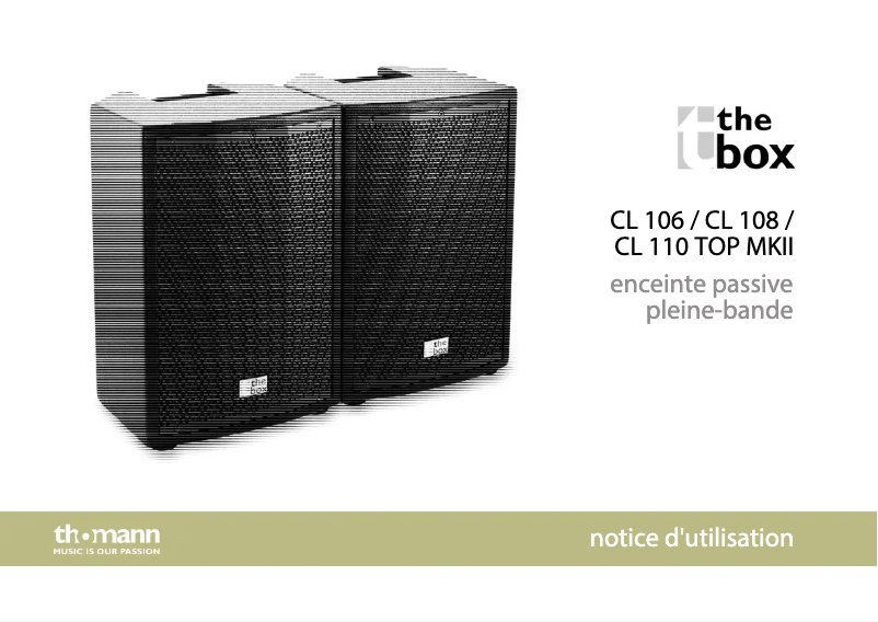 Page n°1 - Manuel utilisateur The Box CL 110 Top MK II