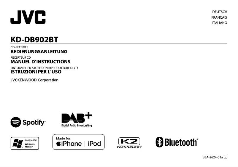 Page 1 de la notice Manuel utilisateur JVC KD-DB902BT