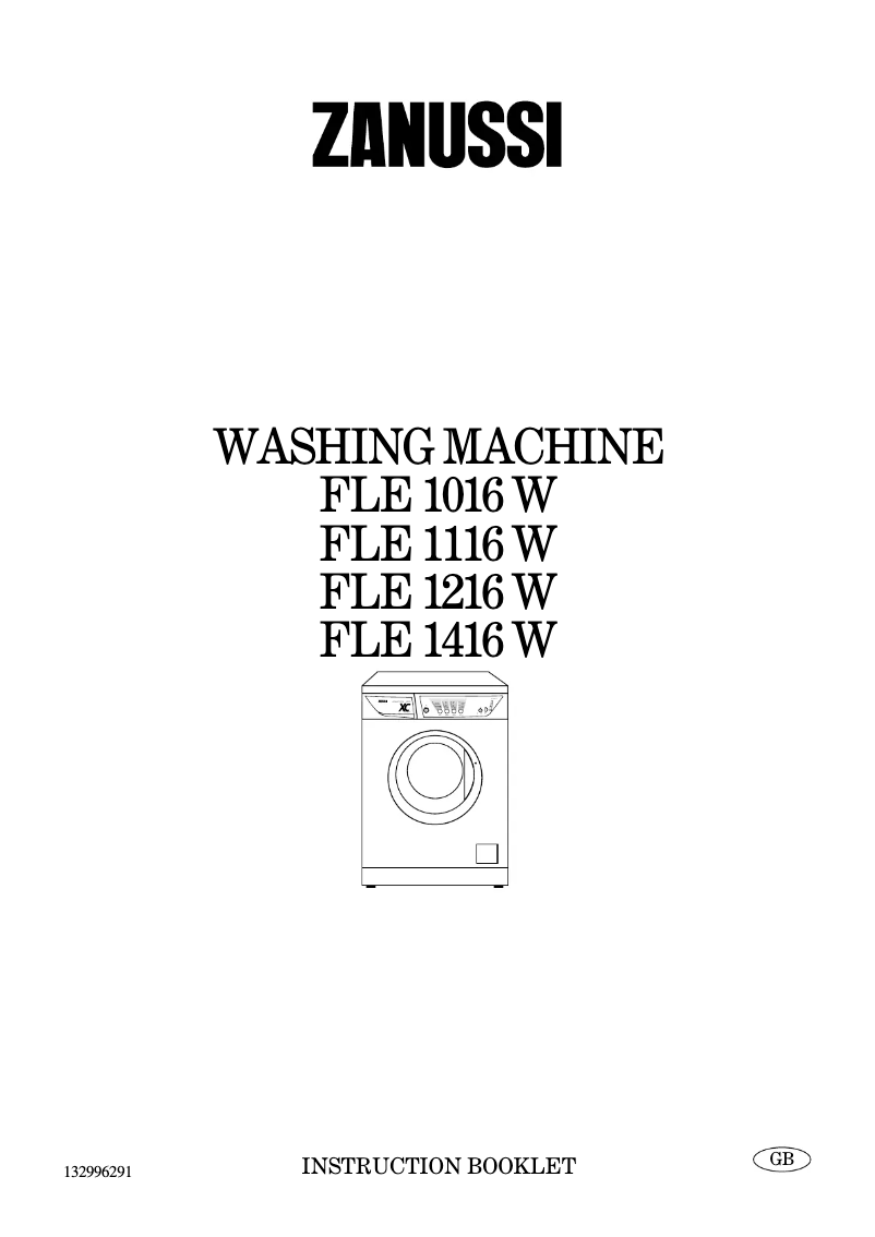 Page 1 de la notice Manuel utilisateur Zanussi FLE 1016 W