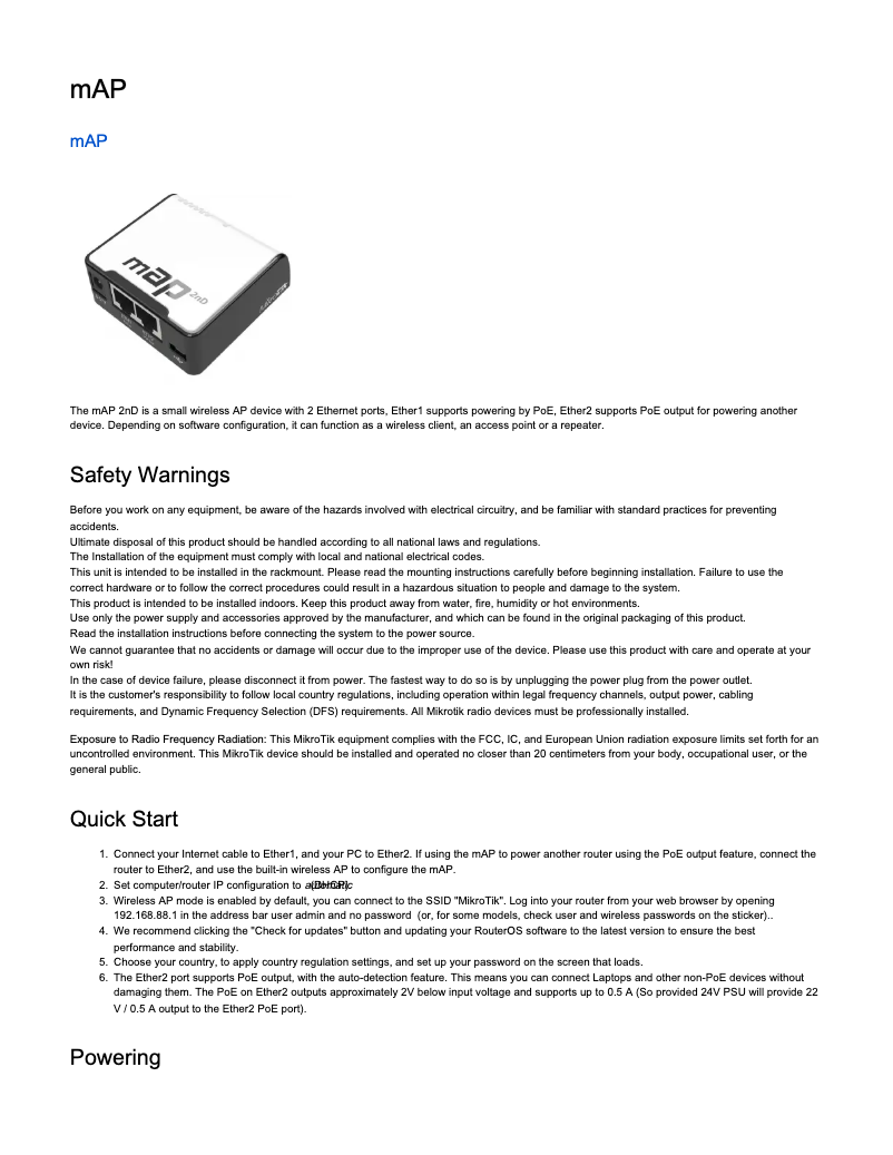 Image de la première page du manuel de l'appareil mAP