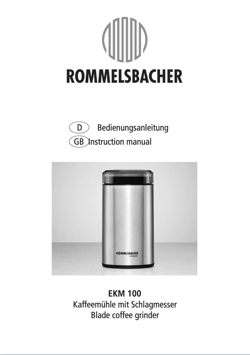 Página 1 del manual Manual de usuario Rommelsbacher EKM 100