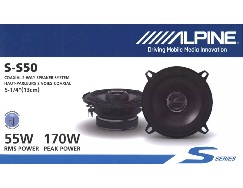 Page 1 de la notice Manuel utilisateur Alpine S-S50