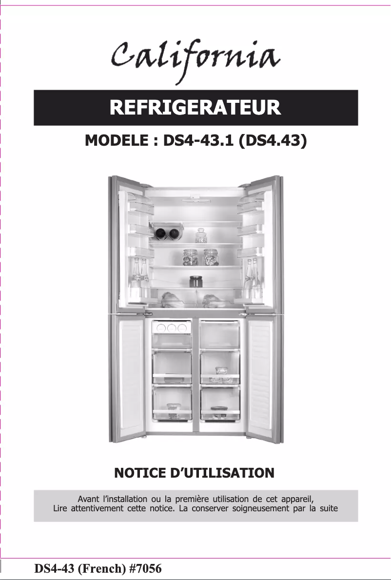 Page 1 de la notice Manuel utilisateur California DS4-43.1