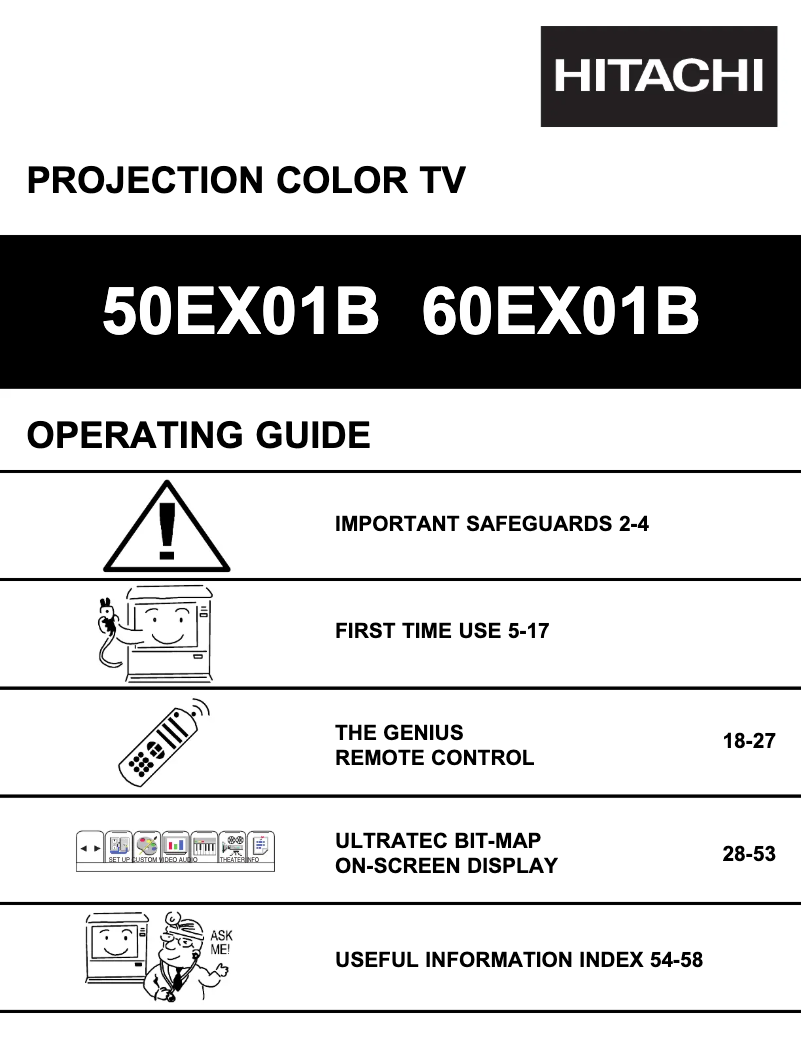 Page 1 de la notice Manuel utilisateur Hitachi 50EX01B