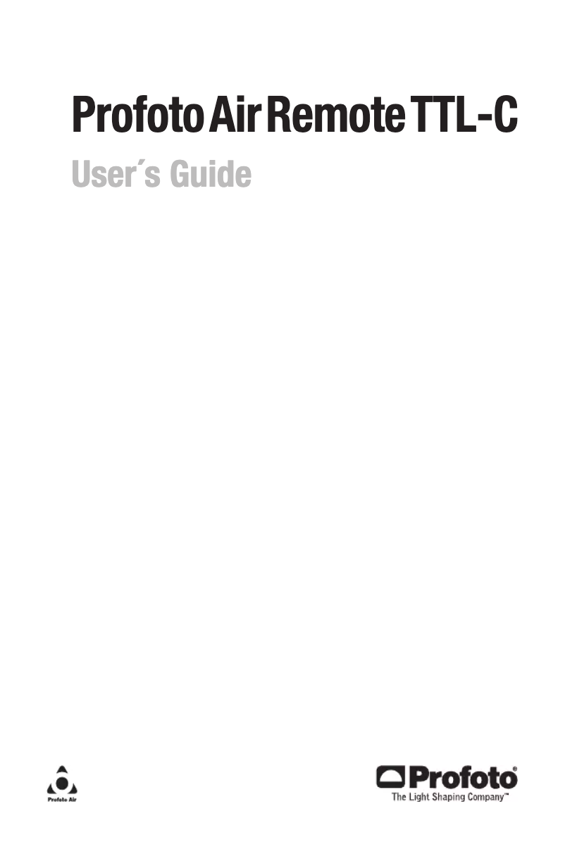 Página 1 del manual Manual de usuario Profoto Air Remote TTL-C