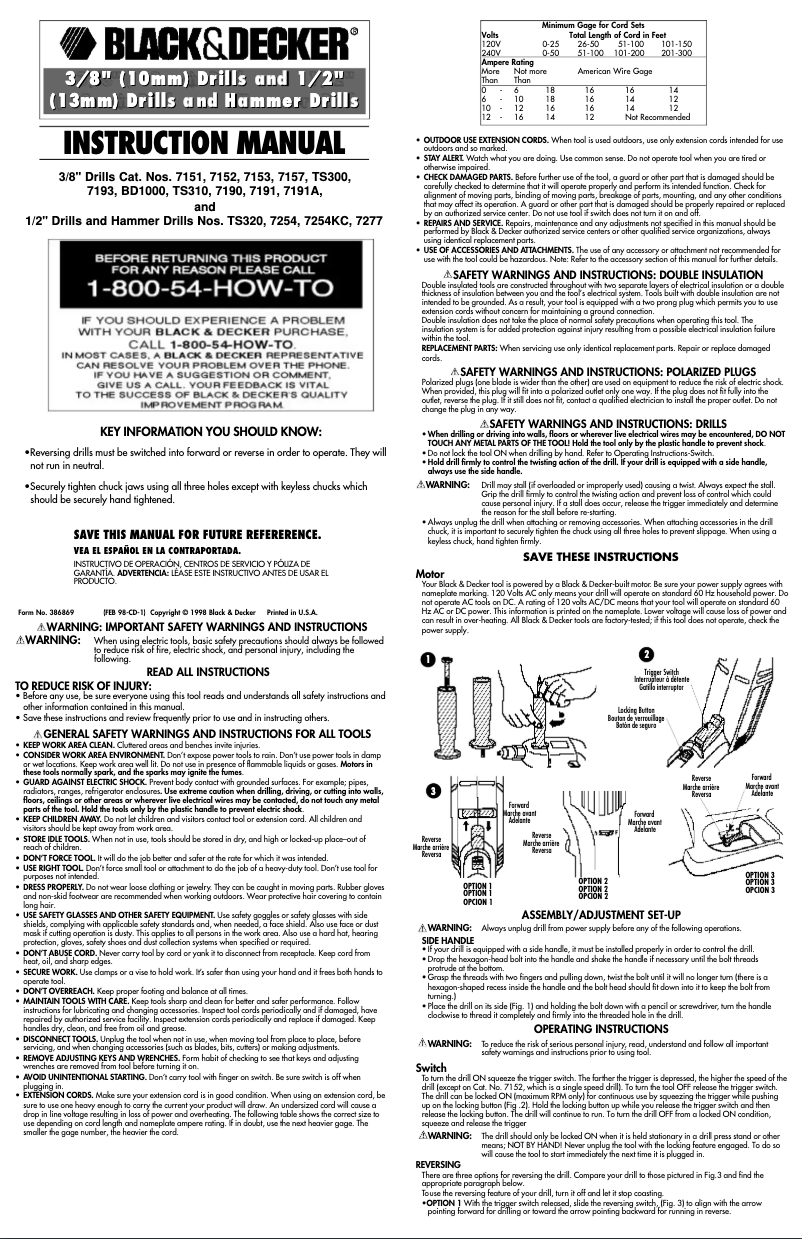 Page n°1 - Manuel utilisateur Black & Decker 7157