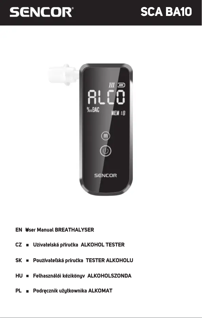 Image de la première page du manuel de l'appareil SCA BA10