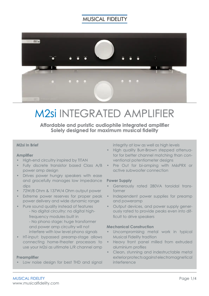 Image de la première page du manuel de l'appareil M2si