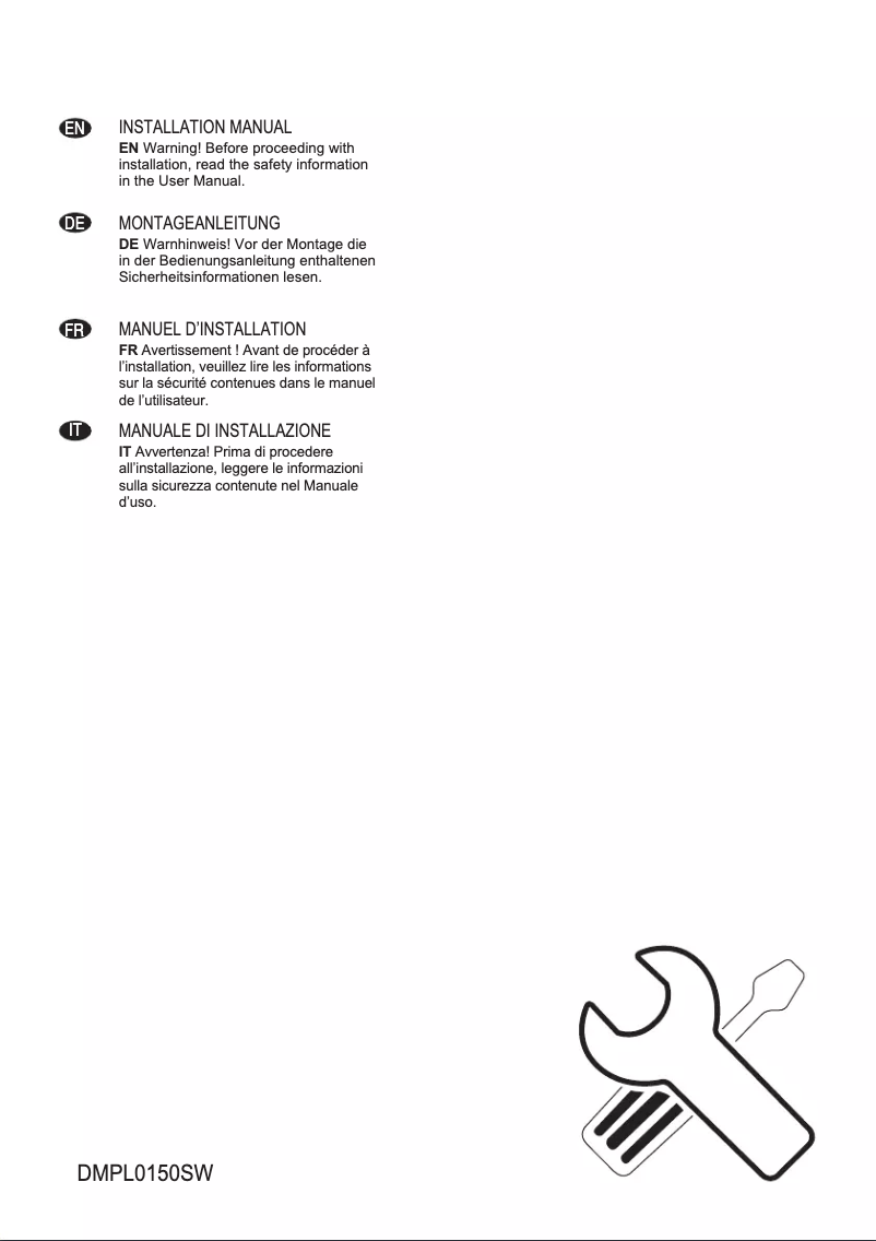 Page 1 de la notice Guide d'installation Electrolux DMPL0150SW
