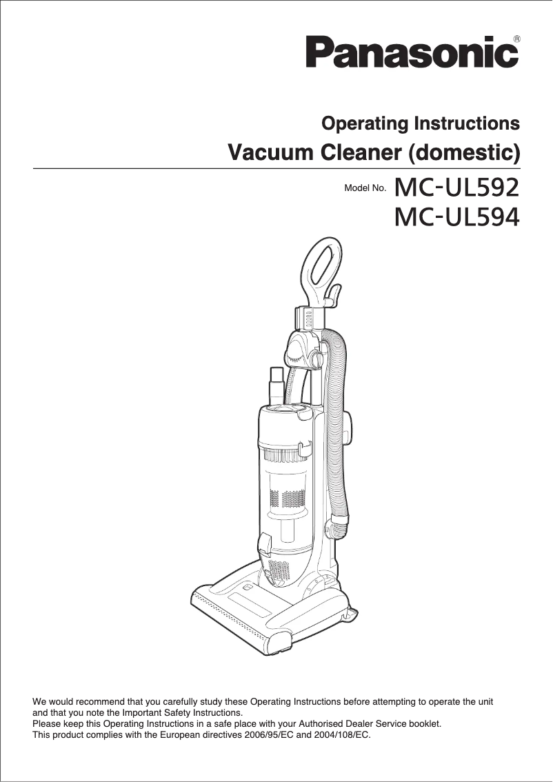 Page 1 de la notice Manuel utilisateur Panasonic MC-UL592