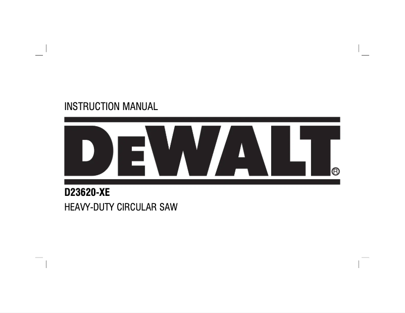 Page 1 de la notice Manuel utilisateur DeWalt D23620