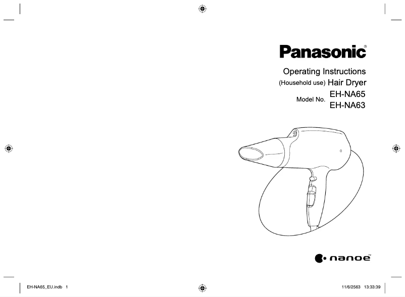 Page n°1 - Manuel utilisateur Panasonic EH-NA63