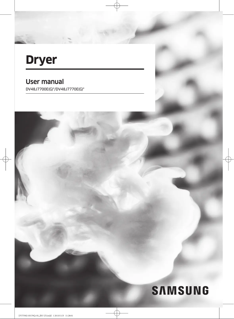 Image de la première page du manuel de l'appareil DV48J7770GP