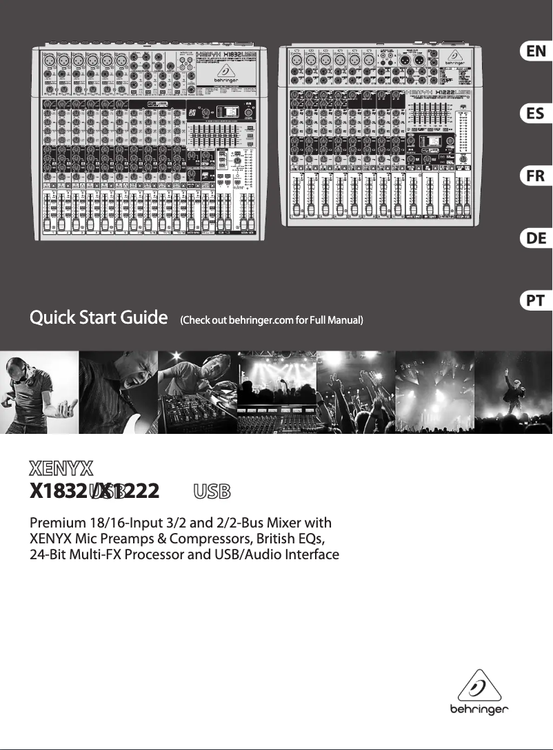 Page 1 of the manual User Manual Behringer Xenyx X1832USB