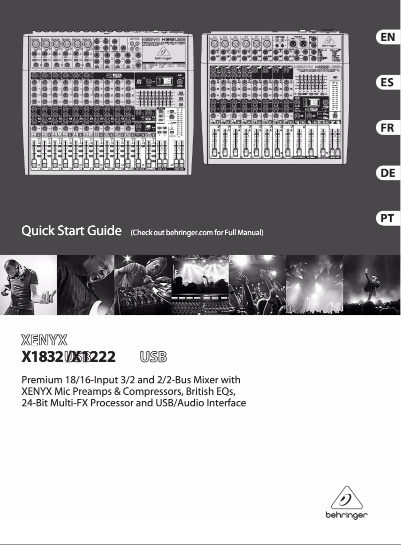 Page n°1 - Manuel utilisateur Behringer Xenyx X1832USB