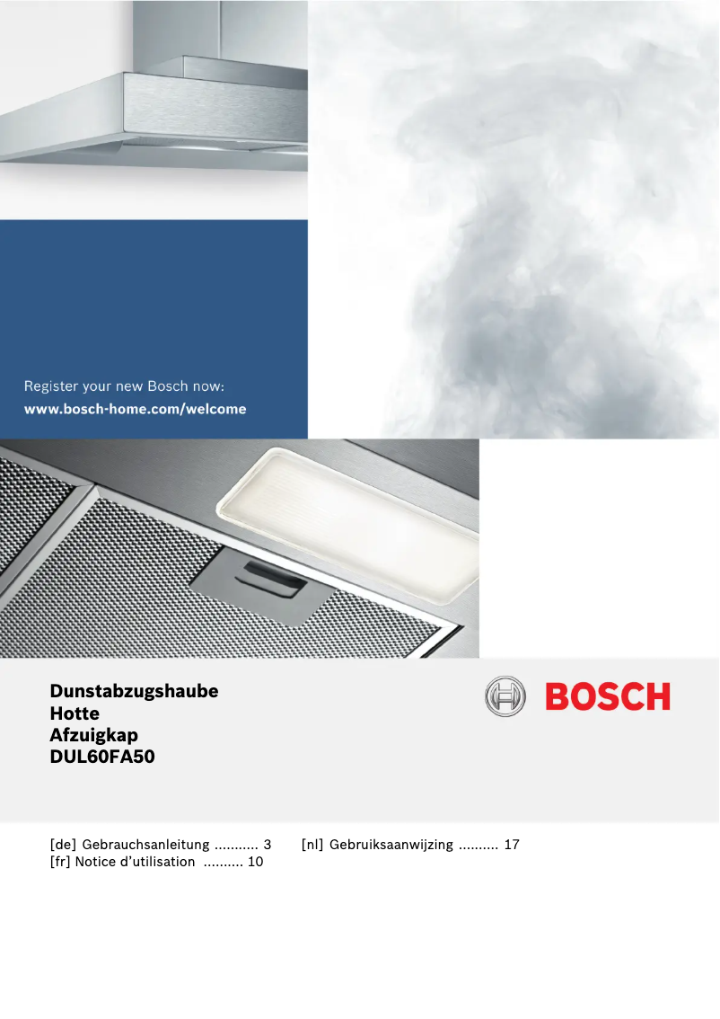 Page 1 de la notice Manuel utilisateur Bosch DUL60FA50