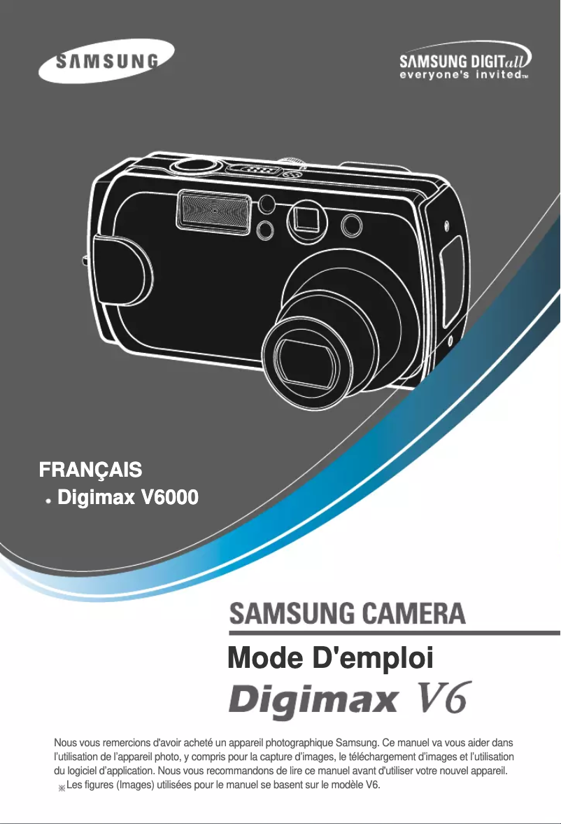 Image de la première page du manuel de l'appareil Digimax V6