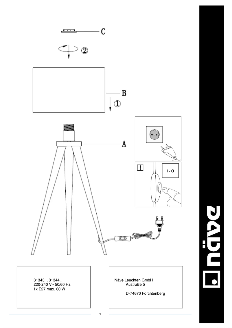 Page n°1 - Manuel utilisateur Näve Tripod