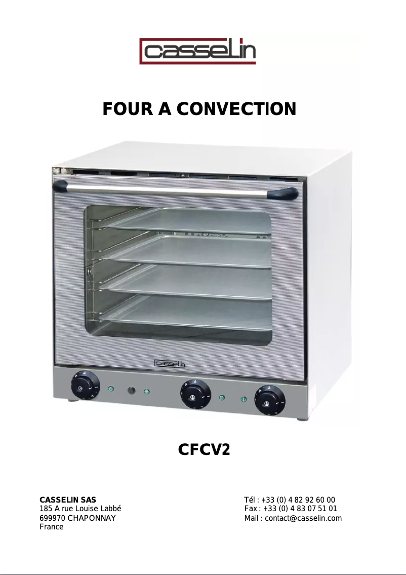 Page n°1 - Manuel utilisateur Casselin CFCV2