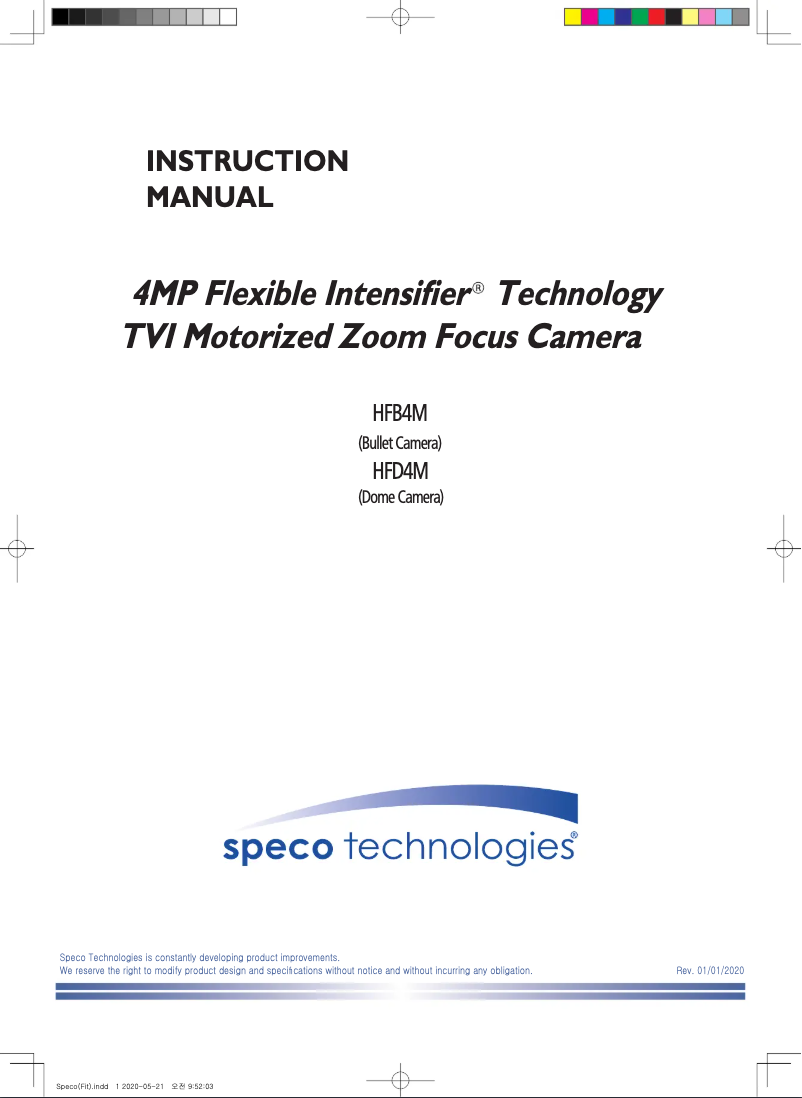 Page 1 de la notice Manuel utilisateur Speco Technologies HFD4M