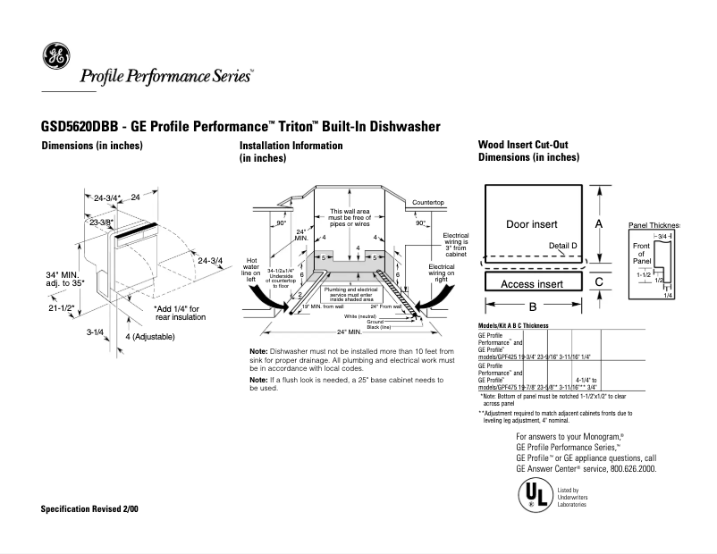 Image de la première page du manuel de l'appareil Profile Performance Triton GSD5640FSS