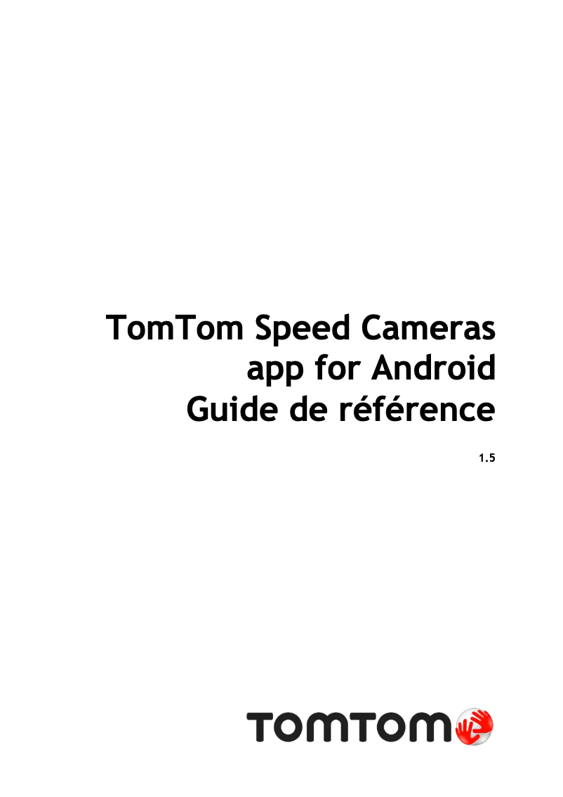 Page n°1 - Manuel utilisateur TomTom Speed Cameras app for Android