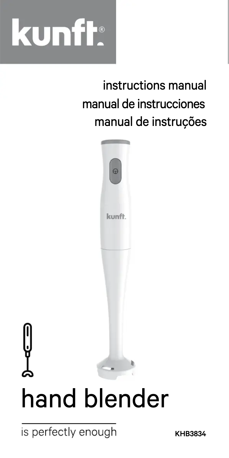 Page 1 de la notice Manuel utilisateur Kunft KHB3834