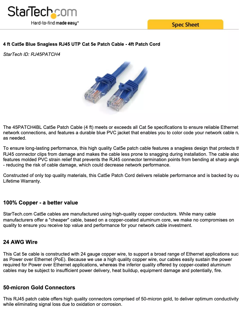 Image de la première page du manuel de l'appareil RJ45PATCH4