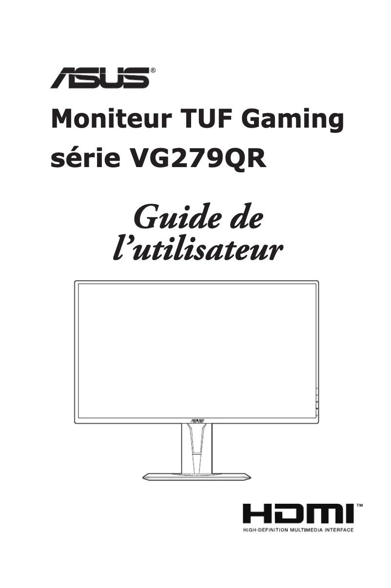 Image de la première page du manuel de l'appareil TUF Gaming VG279QR