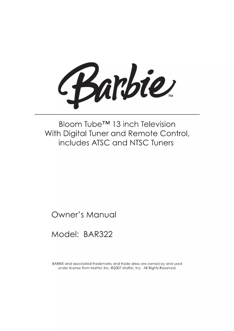 Image de la première page du manuel de l'appareil BAR322