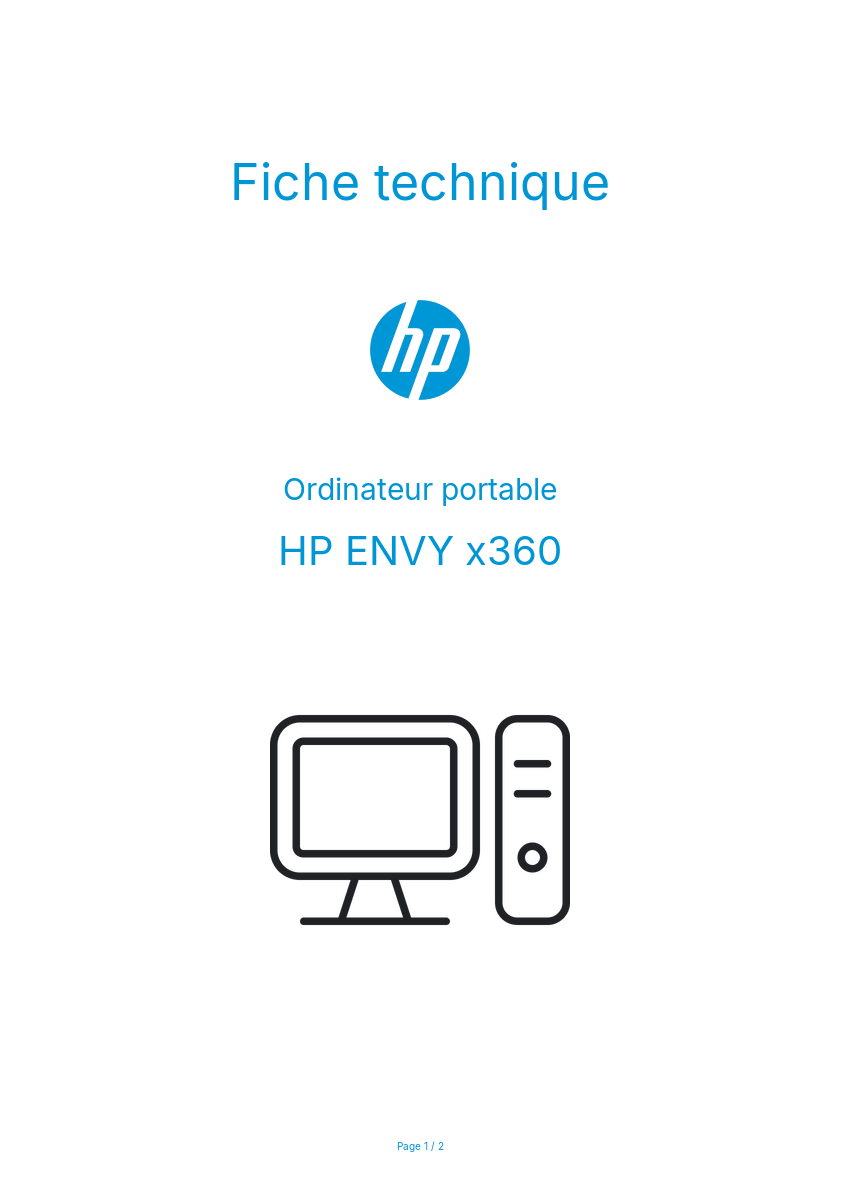 Page n°1 - Fiche technique HP ENVY x360