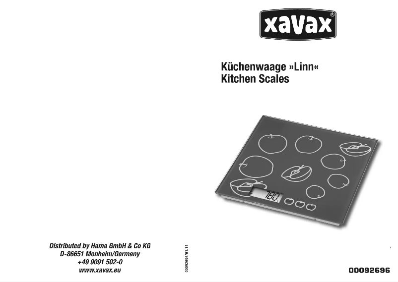 Page n°1 - Manuel utilisateur Xavax Linn 92696