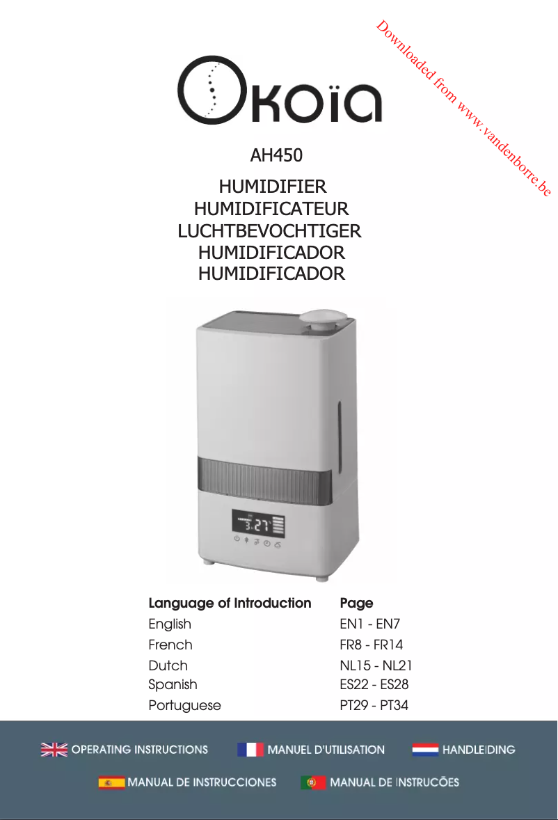 Image de la première page du manuel de l'appareil AH450