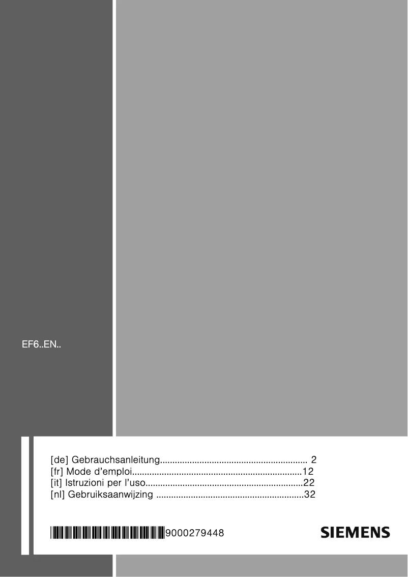 Page 1 de la notice Manuel utilisateur Siemens EF645EN21