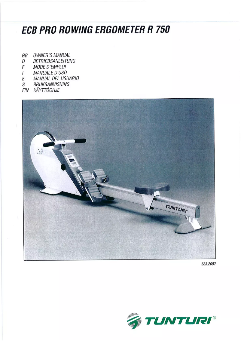 Page n°1 - Manuel utilisateur Tunturi R750