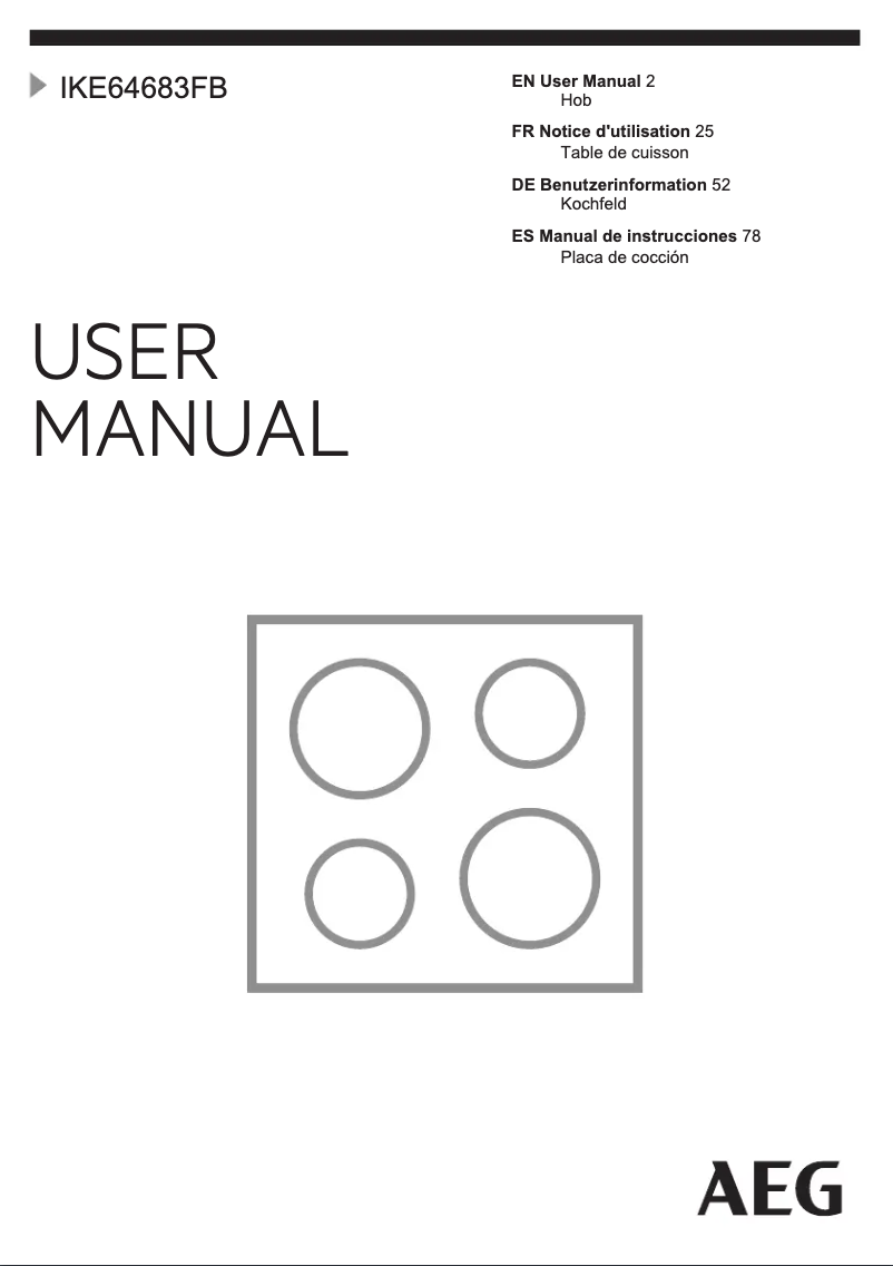 Página 1 del manual Manual de usuario AEG IKE64683FB