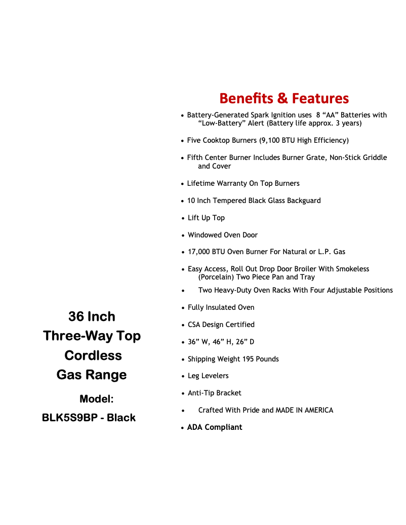 Image de la première page du manuel de l'appareil BLK5S9BP