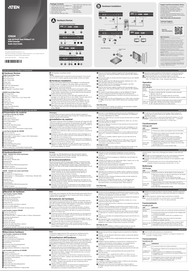 Page 1 de la notice Manuel utilisateur ATen CE624-AT-G