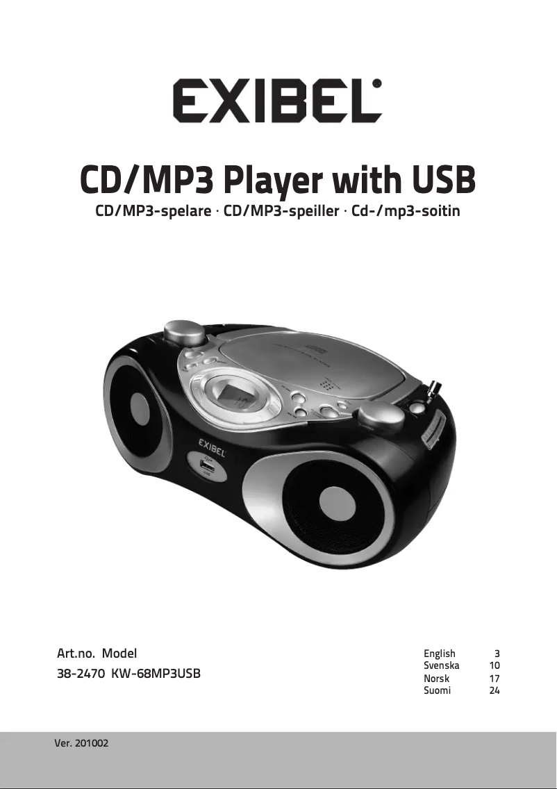 Image de la première page du manuel de l'appareil KW-68MP3USB