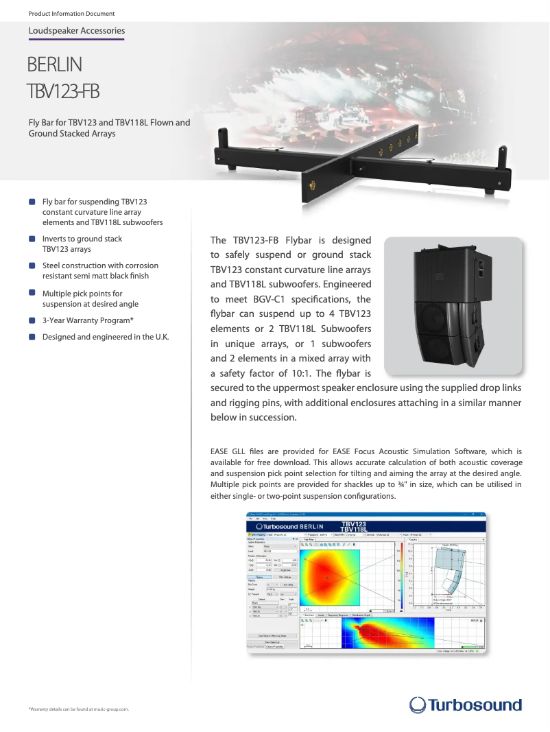 Page n°1 - Fiche technique Turbosound Berlin TBV123-FB