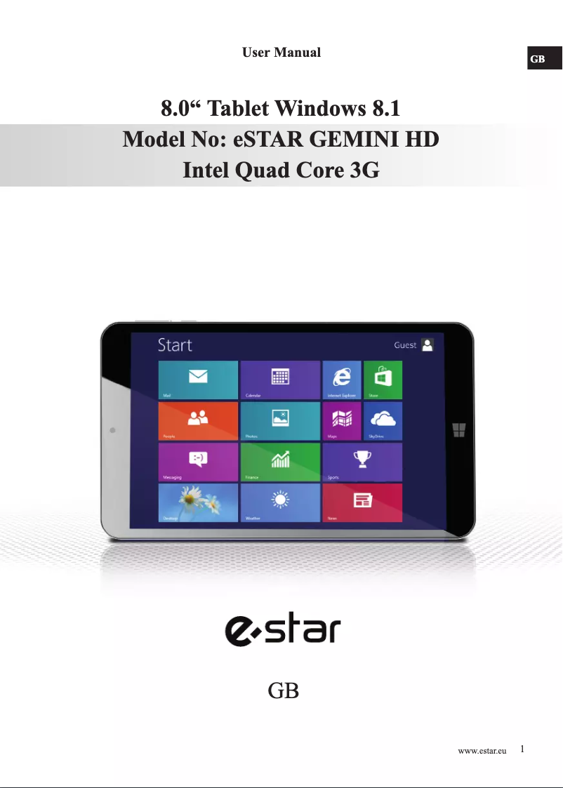 Image de la première page du manuel de l'appareil MID8088G